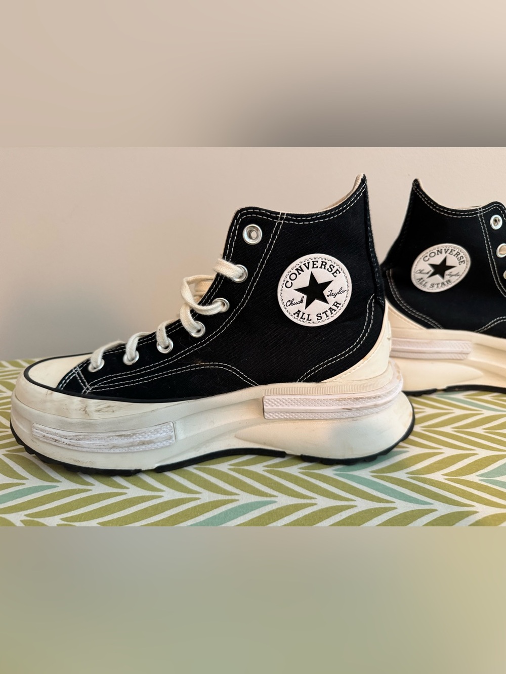 Converse Black & White High-Top Platform Sneakers, women’s size 8